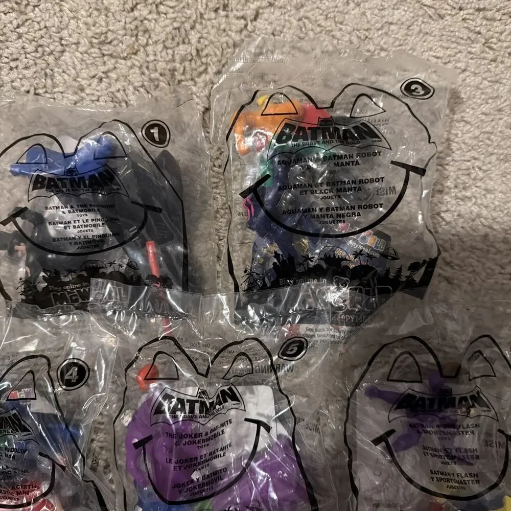 2011 Batman The Brave And The Bold Set of 7 Mcdonalds Happy Meal Toys sealed